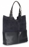 Kožená kabelka exkluzivní Shopper bag šedá