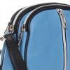 Kožené kabelky listonošky Genuine Leather 3 přihrádky modrá