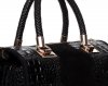 Kožené kabelka kufřík Genuine Leather černá A4