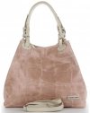 Kožené kabelka shopper bag Vittoria Gotti pudrová růžová V692754