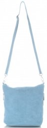 Kožené kabelka listonoška Vittoria Gotti světle modrá V135