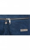 Kožené kabelka shopper bag Vittoria Gotti modrá V3821