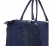 Kožené kabelka kufřík Genuine Leather tmavě modrá 1175