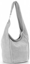 Kožené kabelka shopper bag Vittoria Gotti světle šedá V688550