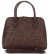 Kožené kabelka kufřík Genuine Leather čokoládová 80032