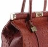Kožené kabelka kufřík Genuine Leather koňaková 7727