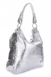 Kožené kabelka shopper bag Vittoria Gotti stříbrná V4