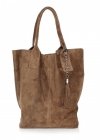 Kožené kabelka shopper bag Genuine Leather zemitá 801