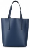 Kožené kabelka shopper bag Vittoria Gotti tmavě modrá V3121
