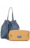 Kožené kabelka shopper bag Genuine Leather modrá 1158