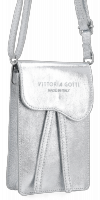 Kožené kabelka univerzální Vittoria Gotti stříbrná V6256C