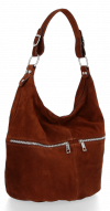 Kožené kabelka univerzální Genuine Leather hnědá 8309