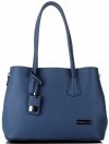 Kožené kabelka kufřík Vittoria Gotti tmavě modrá V763