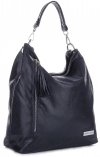 Kožené kabelka shopper bag Vittoria Gotti tmavě modrá V8420