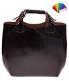 Kožené kabelka shopper bag Vera Pelle čokoládová 854