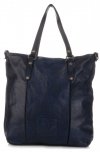 Kožené kabelka shopper bag Vittoria Gotti tmavě modrá V3650