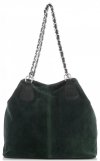 Kožené kabelka shopper bag Vittoria Gotti lahvově zelená V3081