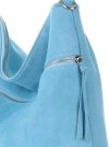 Kožené kabelka univerzální Genuine Leather světle modrá 5577C