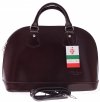 Kožené kabelka kufřík Vera Pelle čokoládová 424 (2