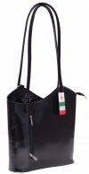 Kožená kabelka batůžek Made in Italy černá