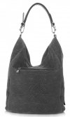 Kožené kabelka shopper bag Genuine Leather šedá G100