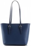 Kožené kabelka klasická Genuine Leather tmavě modrá 3303