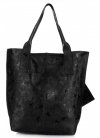 Kožené kabelka shopper bag Genuine Leather černá 555