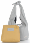 Kožené kabelka shopper bag Vittoria Gotti světle šedá V693658