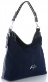 Kožené kabelka univerzální Velina Fabbiano tmavě modrá VF6138