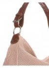 Kožené kabelka univerzální Genuine Leather pudrová růžová 17