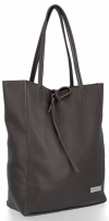 Kožené kabelka shopper bag Vittoria Gotti čokoládová V21E