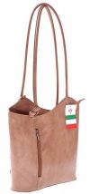 Kožená kabelka batůžek Made in Italy béžová