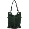 Kožené kabelka listonoška Genuine Leather lahvově zelená 222
