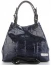 Kožené kabelka shopper bag Vittoria Gotti tmavě modrá V692754
