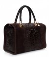 Elegantní kožený kufřík s motivem Aligator čokoláda