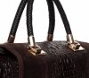 Kožené kabelka kufřík Genuine Leather červená A4