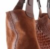 Kožené kabelka shopper bag Genuine Leather hnědá 216