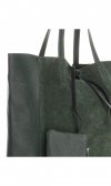 Kožené kabelka shopper bag Vittoria Gotti zelená V602