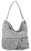 Bőr táska shopper bag Vittoria Gotti világosszürke V3821