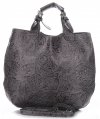 Bőr táska shopper bag Genuine Leather szürke K216