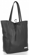 Bőr táska shopper bag Vittoria Gotti fekete V21E
