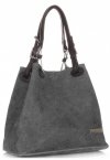 Bőr táska shopper bag Vittoria Gotti grafit V2050