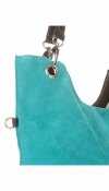 Bőr táska levéltáska Genuine Leather türkizkék 517