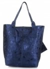 Bőr táska shopper bag Genuine Leather tengerkék 555
