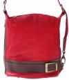 Bőr táska hátitáska Genuine Leather piros 6010