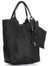 Bőr táska shopper bag Genuine Leather fekete 777