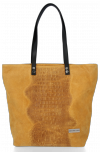 Bőr táska shopper bag Vittoria Gotti mustár V2380
