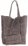 Bőr táska shopper bag Vera Pelle szürke 601