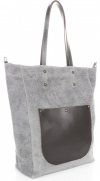 Bőr táska univerzális Genuine Leather világosszürke 808036