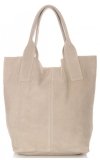 Bőr táska shopper bag Vittoria Gotti bézs V5190